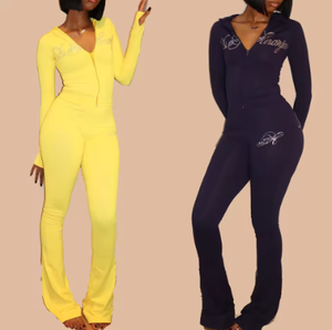 Customized Women's Fitness Yoga Jacket Skinny Fit <strong>Base</strong> Layer Pants Two-Piece Sports <strong>Outfit</strong> Set Breathable Eco-Friendly - Product Image 1