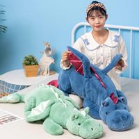 Grossistes de jouets en peluche professionnels bleu rose vert géant Dragon lesté jouets en peluche personnalisés pour les enfants cadeaux cool
