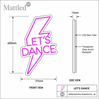 Panneau néon LED « Let's Dance » – Décoration murale lumineuse pour chambre, maison, bar, boîte de nuit