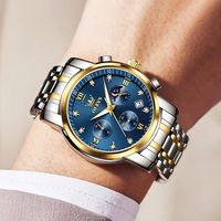 OLEVS 2858 Phase de lune montres pour hommes de luxe haut de gamme horloge-bracelet à quartz originale étanche chronographe montre en acier inoxydable pour hommes