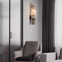 Applique Murale Moderne de Luxe en Marbre Alabastre, Minimaliste et Simple, pour Salon, Salle à Manger, Chambre à Coucher, Chevet, Décoration, Petite Lampe Murale en Métal