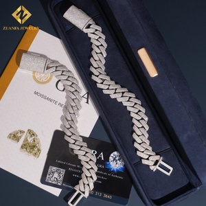 Chaîne cubaine de 15 mm en argent sterling 925 avec moissanite, style hip-hop, bijoux fins, entrepôt américain, passe le testeur de diamants - Product Image 1