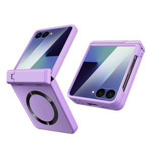 Huanmin Factory offers Samsung Flip7 phone cases with <b>CD</b>-patterned magnetic adsorption and lychee-patterned adhesive backing, a - Product Image 5