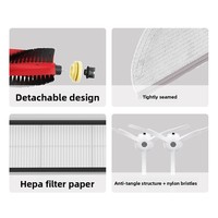 Kit d'accessoires de remplacement pour aspirateur robot Roborock S4 S5 MAX S6 S6 Pure/Maxv : brosse latérale, filtre HEPA, chiffon de nettoyage