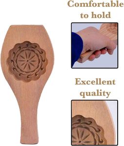 Molde de Madera Tallado a Mano para Pastel Lunar del Festival de Medio Otoño, Herramientas para Hornear Pastel Lunar con Diseño Floral, Molde 3D para Galletas - Product Image 5
