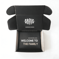 Boîtes personnalisées avec logo de marque gothique, impression couleur CMYK, design bicolore, emballage en carton, boîte d'expédition, boîte de livraison