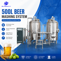 Système de brasserie complet personnalisé de 500 L avec cuves de fermentation de bière, contrôle PLC, équipement de brassage de bière, utilisation pour les pubs et les hôtels