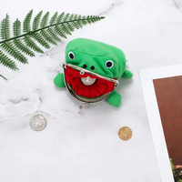 Monedero de Peluche de Rana Anime Adorable con Cierre de Beso, Divertido, Pequeño y Portátil, Accesorio de Bolsa para Juego de Rol Unisex