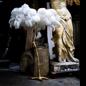 Lámpara LED <span class=keywords><strong>de</strong></span> pie para sala <span class=keywords><strong>de</strong></span> estar, moderna, <span class=keywords><strong>de</strong></span> lujo, nórdica, con pluma - Product Image 2