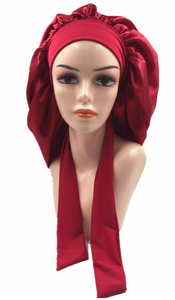 Jumbo Large Satin Silk Night Sleeping Cap Stretchy Tie Band Bonnet Edge Wrap for Women Long Curly <b>Braid</b> - Product Image 4