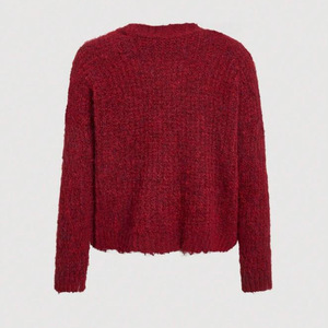 Dalang Knitted <b>Cardigan</b> Women V-neck Long Sleeve Embroidered Loose Fit Winter Sweater Single-breasted Full Sleeve - Product Image 5