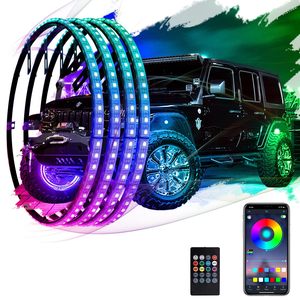 汽车轮毂双面灯 12V 8W 多彩流光车底灯 越野车 SUV 闪光氛围灯 轮胎灯 其他品牌 - Product Image 1