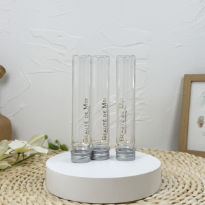 Tube à essai en plastique PET transparent en gros d'usine avec bouchon à vis en aluminium, logo personnalisé, plusieurs tailles - Product Image 2