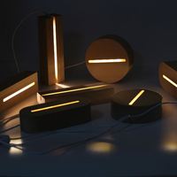 Kanlong 3d Led Night Light Lampe USB Base en bois pour la décoration intérieure
