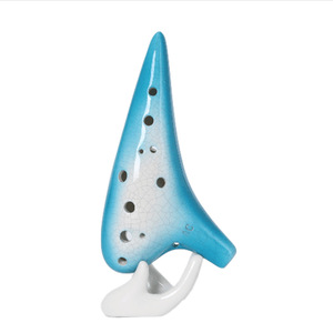 Ocarina en porcelaine craquelée 12 trous, tonalité Alto C AC, instrument de musique portable, cadeau pour étudiants en musique - Product Image 1