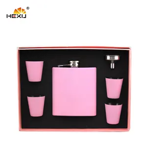 6oz Matt sơn màu đen thép không gỉ Hip <span class=keywords><strong>Flask</strong></span> Bộ quà tặng với kính bắn và Phễu tái sử dụng cho quà tặng - Product Image 2