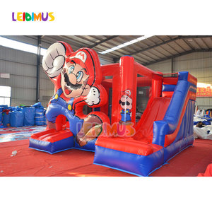 Château <span class=keywords><strong>Gonflable</strong></span> Commercial <span class=keywords><strong>Mario</strong></span> pour Enfants avec Toboggan, Combiné Maison de Rebond Bande Dessinée, avec Souffleur d'Air - Product Image 2