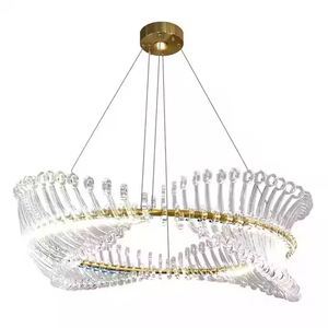 Acrylique vague maison lustre éclairage salon hôtel centre commercial forme d'arête de poisson lampes suspendues - Product Image 6