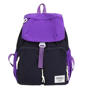 2025 टिकाऊ स्कूल लैपटॉप बैकपैक रचनात्मक रंग अवरुद्ध बैकपैक महिलाओं आकस्मिक खेल यात्रा बैग बैग - Product Image 5