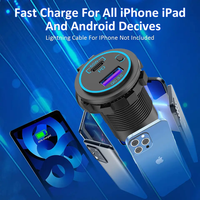 12V 24V 65W Type C PD QC3.0 Double prise chargeur USB pour ordinateur portable