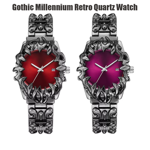 Reloj de Cuarzo Gótico Retro Millennium con Diseño de Garra de Alabastro, Encanto Europeo Americano, Aleación, Cristal, Acero Inoxidable, Puntero - Product Image 1