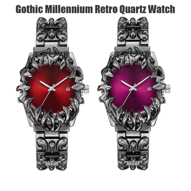 Gothic Millennium Retro Niche Quartz Watch Alabaster Claw Design European American Charm Alloy Glass Stainless Steel Pointer