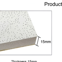 Panneau en laine minérale moderne insonorisant, ignifuge et résistant à l'humidité, 595x595mm, 12mm d'épaisseur, suspendu pour hôtels et centres commerciaux