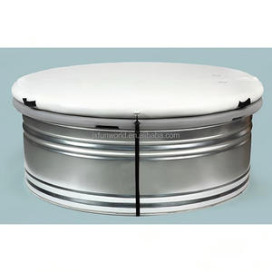 <span class=keywords><strong>Couverture</strong></span> <span class=keywords><strong>gonflable</strong></span> ronde pliable de piscine de réservoir courant de 6ft 8ft 10ft avec des poignées - Product Image 1