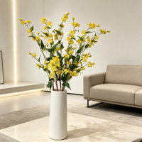 Promotion : Tiges de fleurs artificielles en soie, saules et marguerites, pour décoration intérieure de table – Excellent rapport qualité-prix