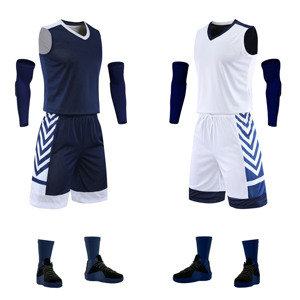 Ensemble de maillots de basket-ball réversibles personnalisés de haute qualité, design par sublimation, séchage rapide, uniformes grande taille, sweat-shirt et shorts - Product Image 3