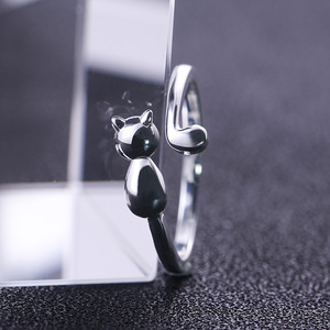 Cute <b>Cat</b> Open <b>Ring</b> Adjustable Animal Finger Accessory for Women Fun Daily Party Gift - Product Image 2