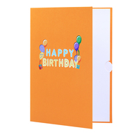 Carte de vœux 3D pop-up d'anniversaire de haute qualité, en matériau écologique, impression numérique, pour entreprises, amour, emballage professionnel