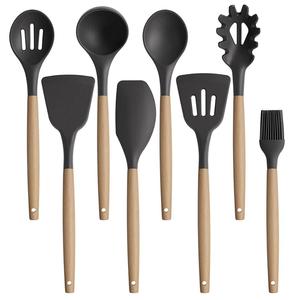 Stocked LFGB Food Grade Wholesale 8 Pcs Silicone Kitchen Tool Set Kitchenware Tableware Utensil Set
