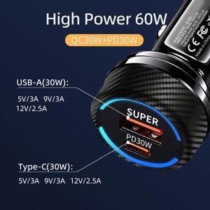 Newest P14 Portable <b>Mini</b> Car Charger Fast Charge Type C QC3.0 PD 30W USB for Phone Tablet Earphones - Product Image 2