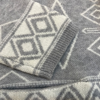 Cardigan à capuche pour femme, style usine, avec franges, motif géométrique aztèque jacquard, ouvert sur le devant, mi-long, en maille, avec poches, pour l'automne