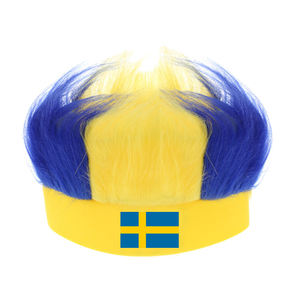 Großhandel 2026 World Football Cup Sport Werbe geschenke Schweden Fußball Fans Perücke Hut Crazy Hats Hairy Stirnband - Product Image 2