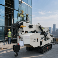 Mini-grue sur chenilles de quatre tonnes, type araignée, avec flèche télescopique pour les opérations de levage dans les espaces étroits et les sous-sols sur site