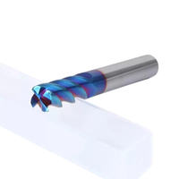 Fraise carrée à 4 dents en carbure de tungstène massif, revêtement Nano Blue TiSiN, pour usinage CNC de l'acier moulé trempé HRC60