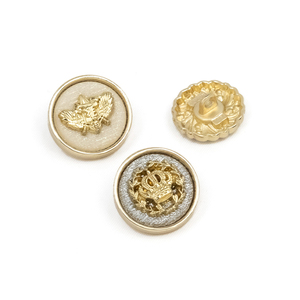 Luxury Round Metal Shank <b>Buttons</b> With Rhinestones And Embossed Designs Gold Color For Clothing Accessories - Product Image 2