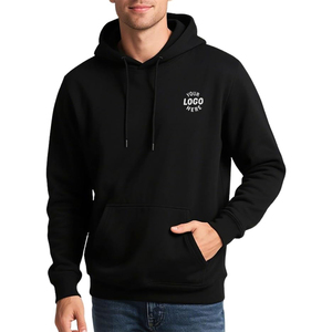 Felpe ricamate personalizzate da uomo felpe con <span class=keywords><strong>cappuccio</strong></span> nero con <span class=keywords><strong>cappuccio</strong></span> produttore di coulisse - Product Image 1