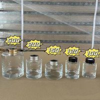 Bouteilles de diffuseur à roseaux en verre transparent rechargeables de 150 ml, 200 ml, 500 ml pour parfums d'intérieur, décoration, aromathérapie et huiles essentielles, avec bouchon