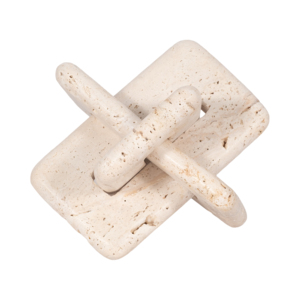 Scultura ad incastro in travertino, decorazione moderna per la casa, accessorio per soggiorno, ufficio, mensola, tavolino da caffè, quadrato. - Product Image 3