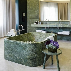 Marmor Badewanne Freistehende Badewanne aus grünem Marmor zum Verkauf - Product Image 1