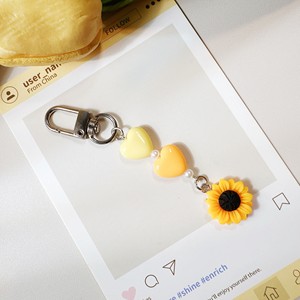 Pendentifs petits formats les plus vendus - Série couleur jaune - Pendentif tournesol en forme de cœur, porte-clés, décoration de sac, lot - Product Image 5