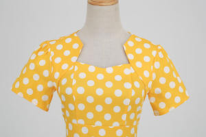 Abito Vintage da donna anni '60 anni '60 abito a <span class=keywords><strong>pois</strong></span> a manica corta retrò abito floreale in cotone da donna altalena abiti Rockabilly abiti - Product Image 4