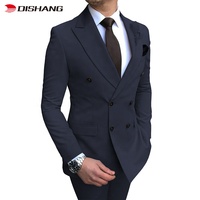 Costume de Mariage Homme de Luxe Sur Mesure, 2 Pièces (Blazer et Pantalon), Coupe Slim, Couleur Unie, pour Affaires et Bureau, 100% Coton