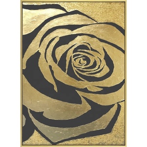 Quadro Decorativo per Soggiorno, Regalo, Dipinto a Mano 100% con <span class=keywords><strong>Fiori</strong></span> Dorati, Arte <span class=keywords><strong>su</strong></span> <span class=keywords><strong>Tela</strong></span> - Product Image 3