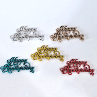 Prix d'usine – Décoration de gâteau « Joyeux Anniversaire » en plastique plaqué, écriture cursive, pour mariage et fête, fournitures de décoration d'anniversaire