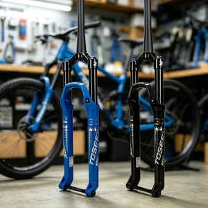 מזלג אוויר TOSEEK MTB 15*110 ציר חלול 27.5 <span class=keywords><strong>29er</strong></span> בולם זעזועים מתכוונן עמיד לאופניים, מזלג אוויר להחלפה לאופני הרים - Product Image 1