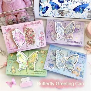 Carte de vœux 3D pliable en forme de papillon, style Ins, en papier, cadeau idéal pour les couples pour la fête de Qixi - Product Image 2